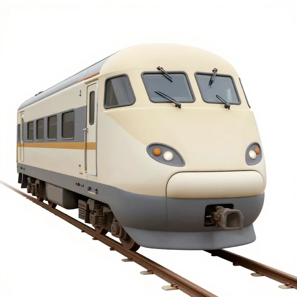 Bullet train nose car isolated on a white background
