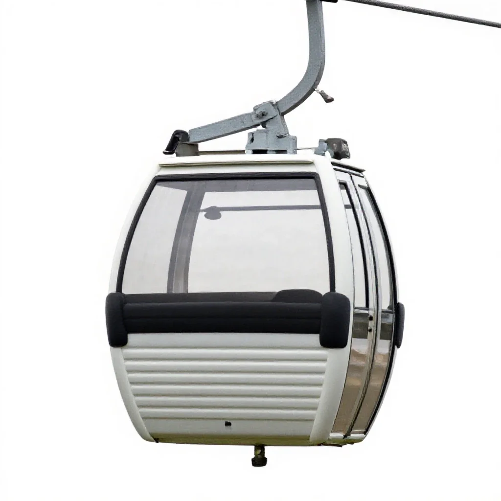 Cable car gondola isolated on a white background