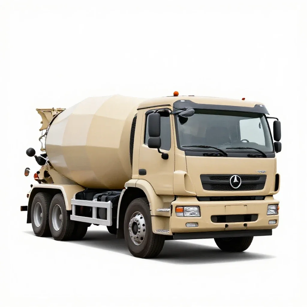 Cement mixer truck isolated on a white background