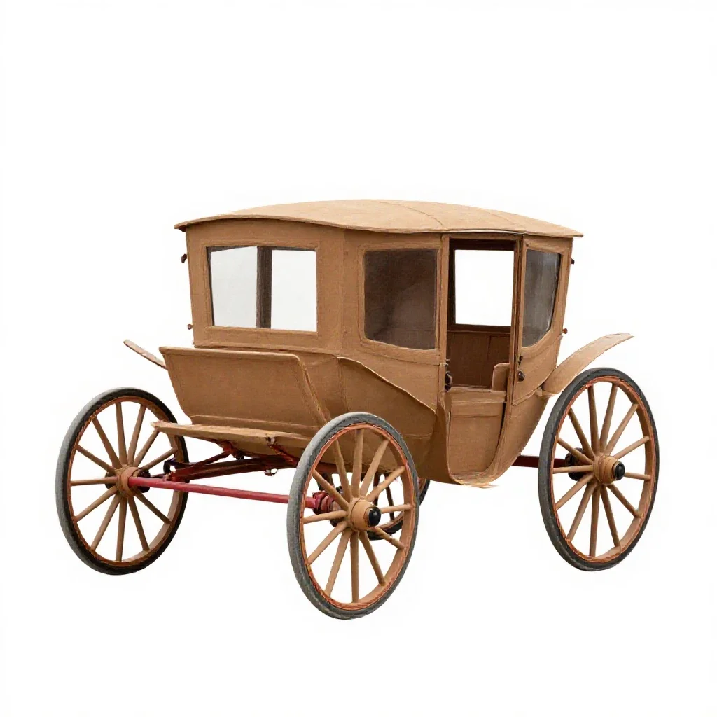 Horse-drawn carriage isolated on a white background