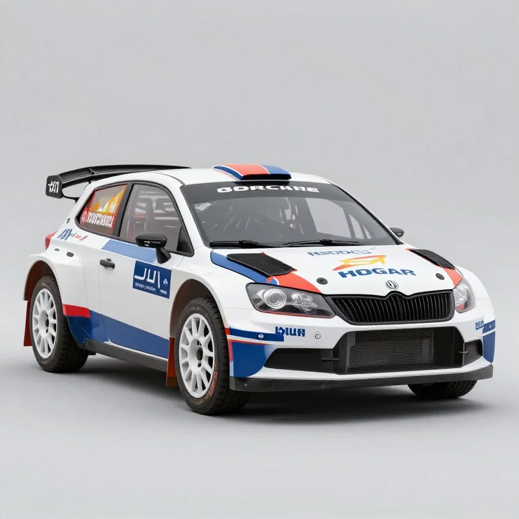Rally hatchback isolated on a white background