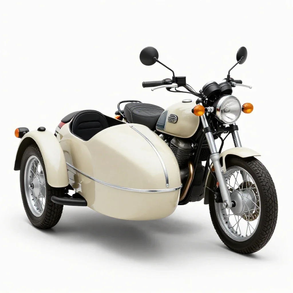 Sidecar motorcycle isolated on a white background