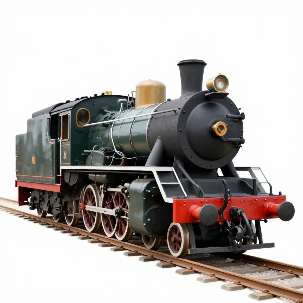 Steam locomotive isolated on a white background