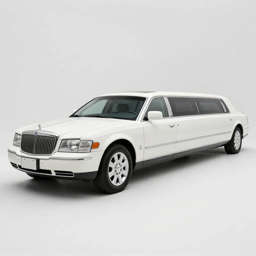 Stretched limousine isolated on a white background
