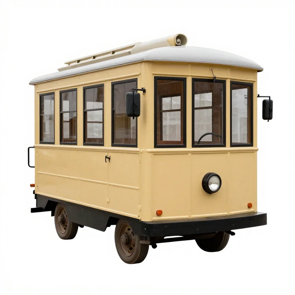 Tram carriage isolated on a white background