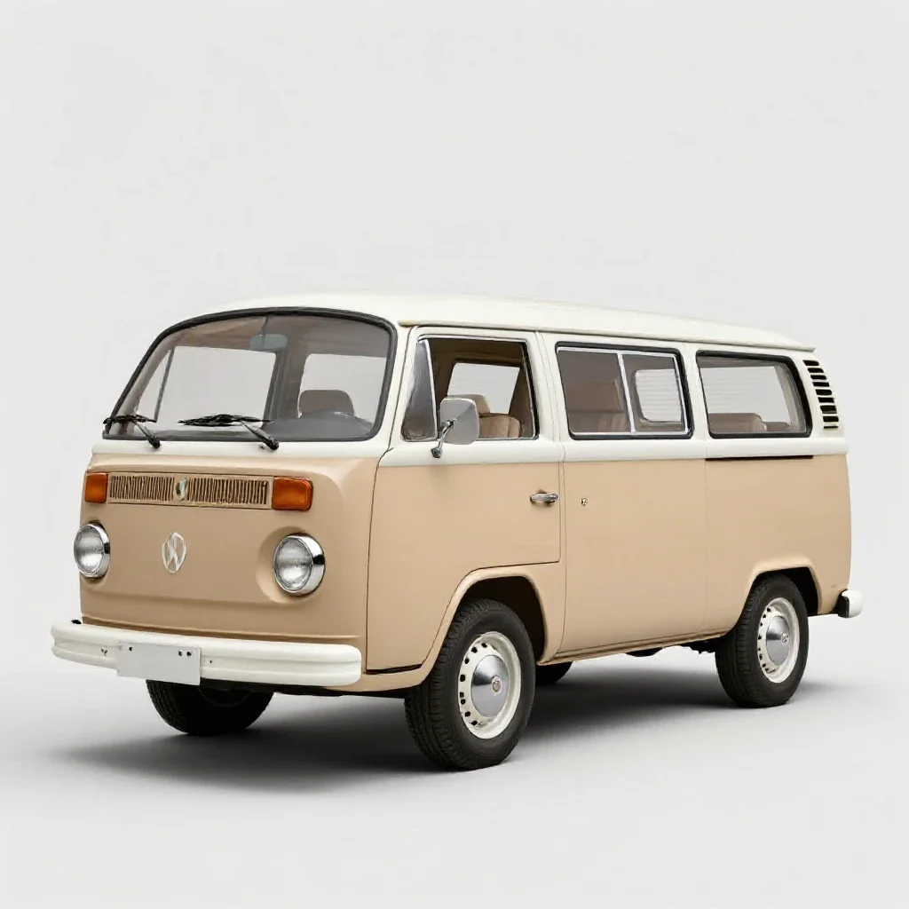 Vintage campervan isolated on a white background