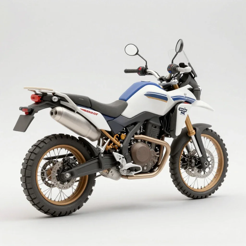 Adventure motorcycle isolated on a white background