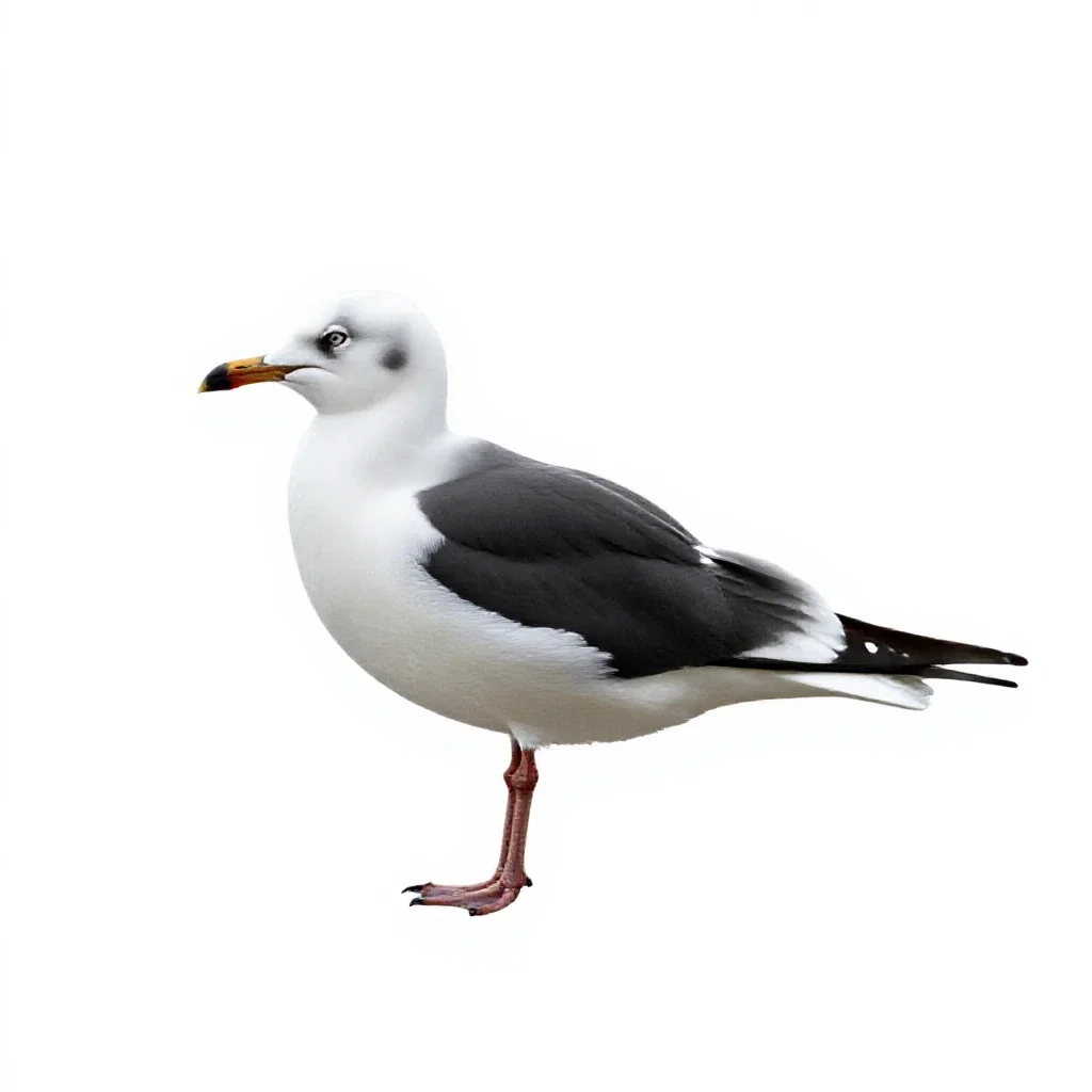 Black-backed gull isolated on a white background