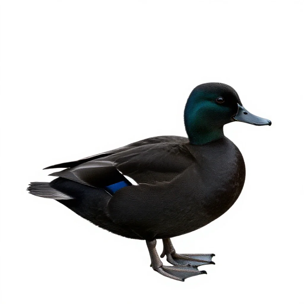 Black duck isolated on a white background
