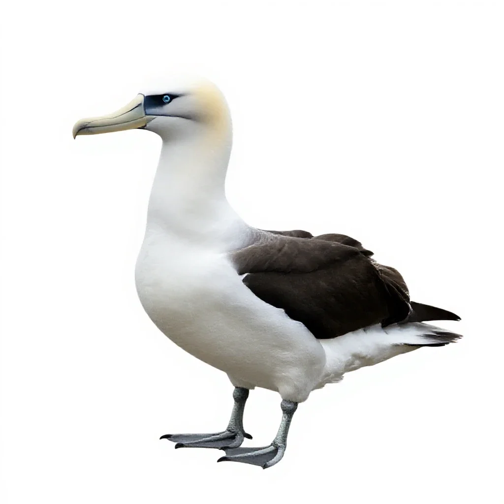 Black-footed albatross isolated on a white background
