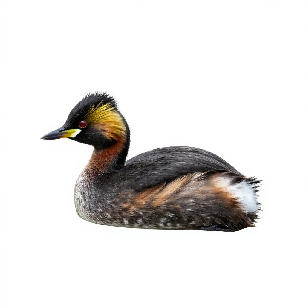Black-necked grebe isolated on a white background