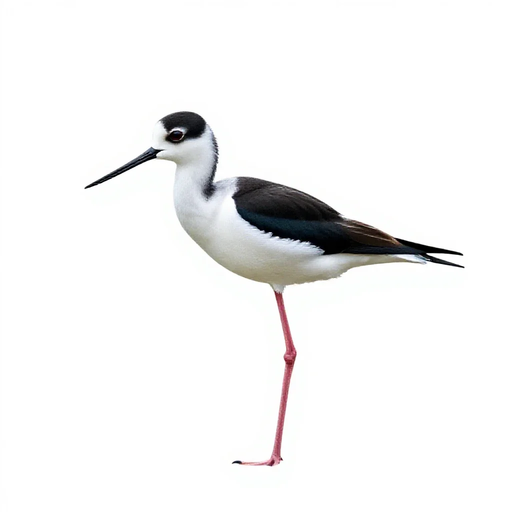 Black-necked stilt isolated on a white background