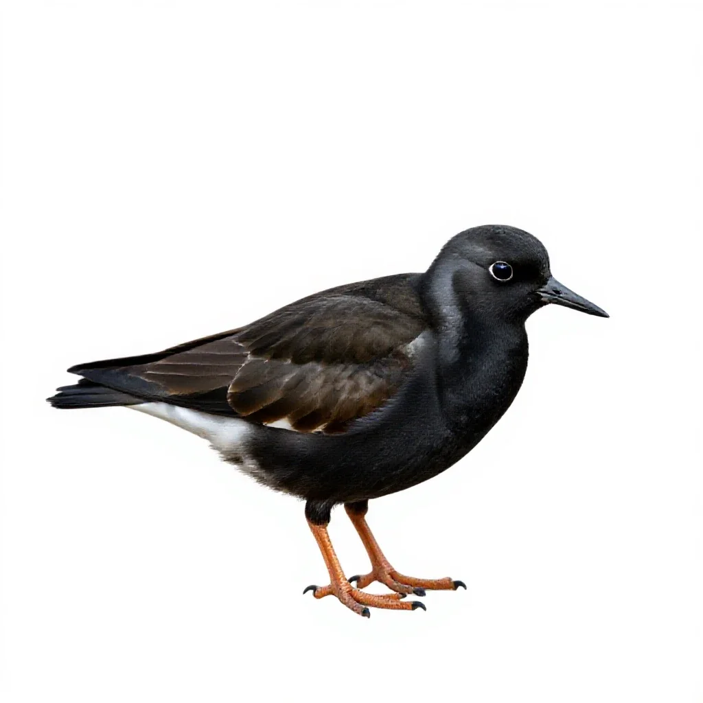 Black turnstone isolated on a white background