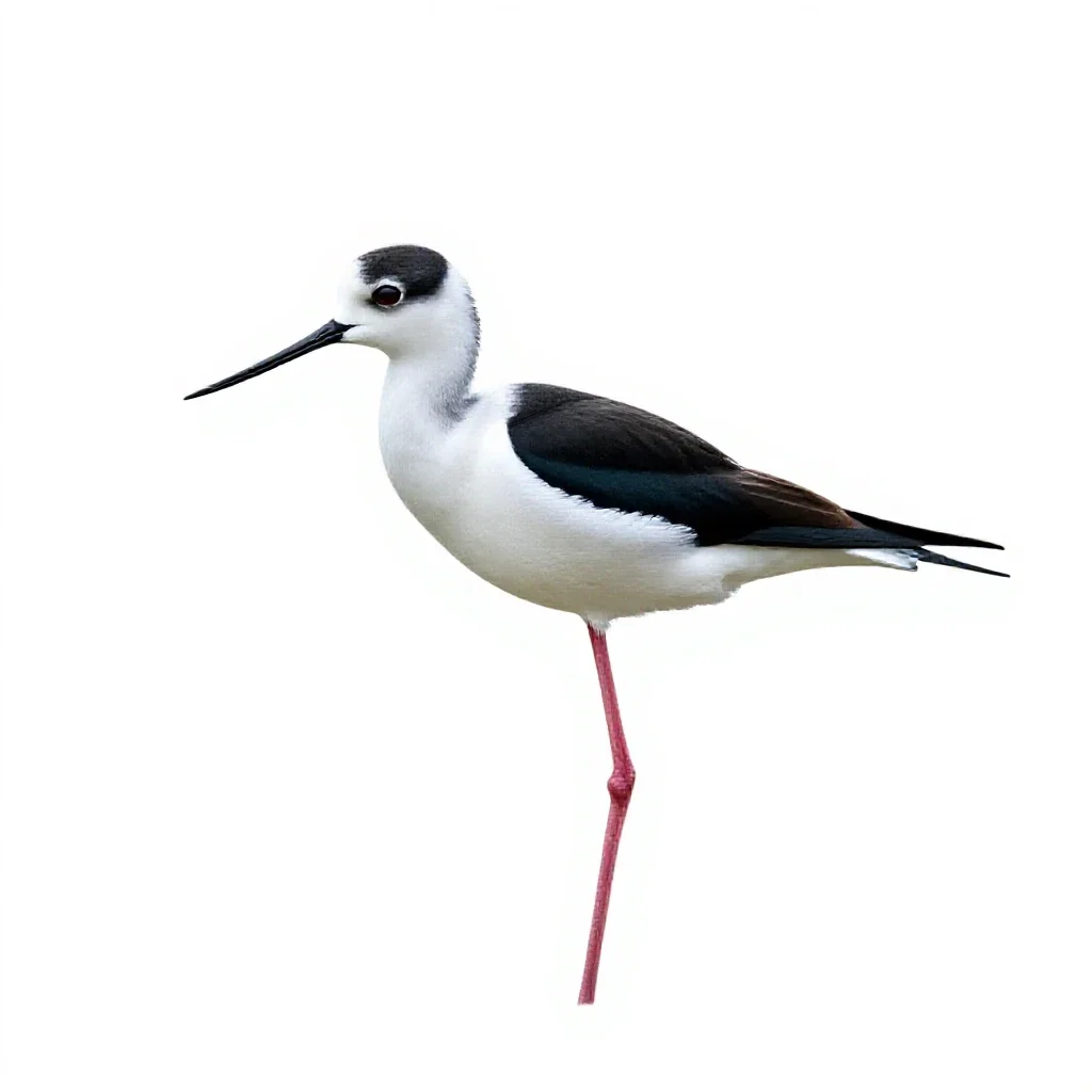 Black-winged stilt isolated on a white background
