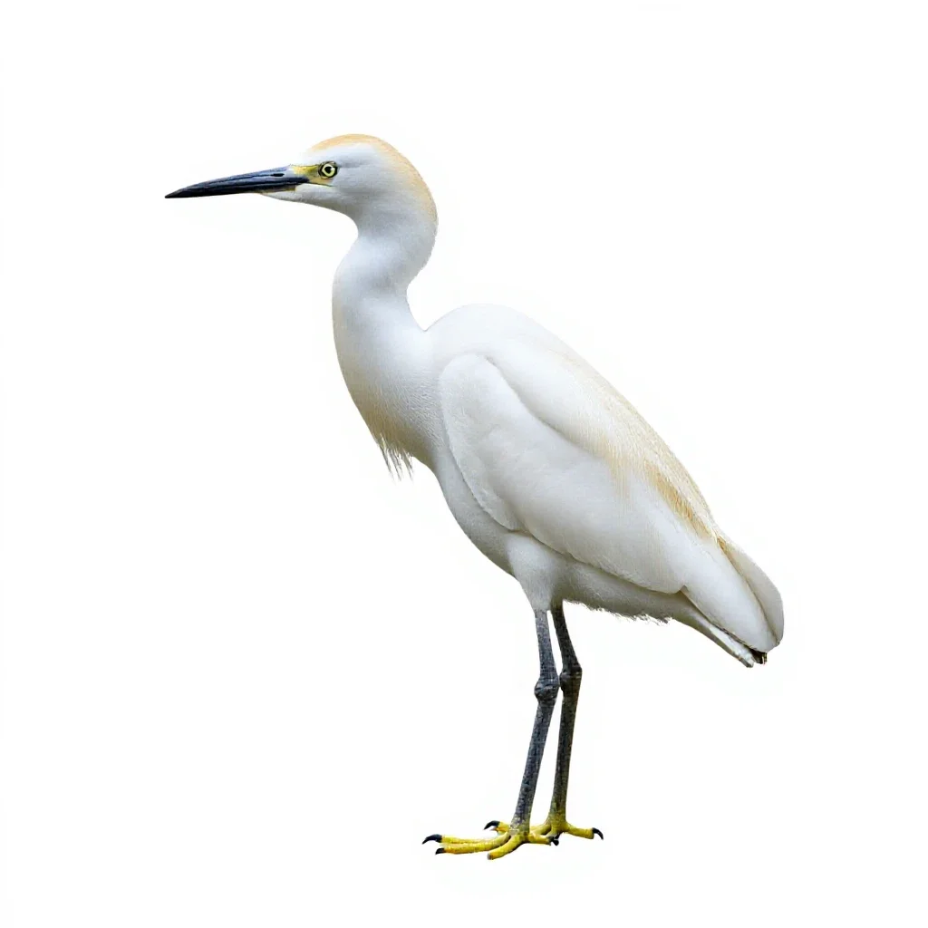 Cattle egret isolated on a white background
