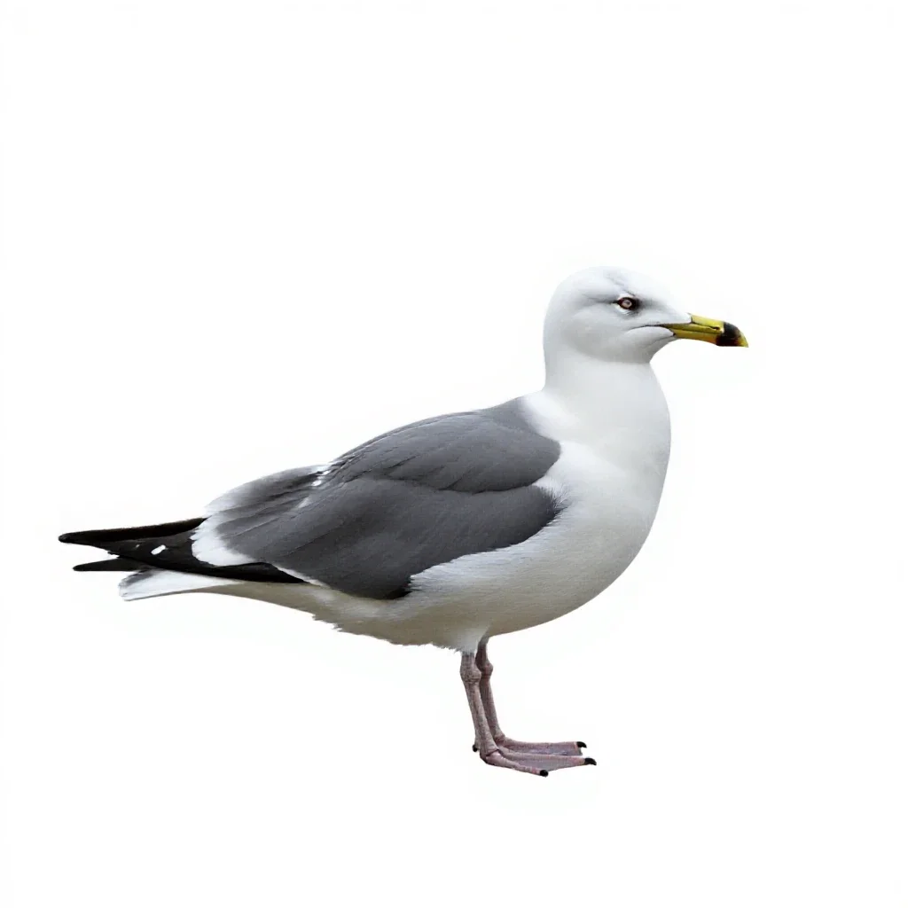 Coastal diving bird isolated on a white background