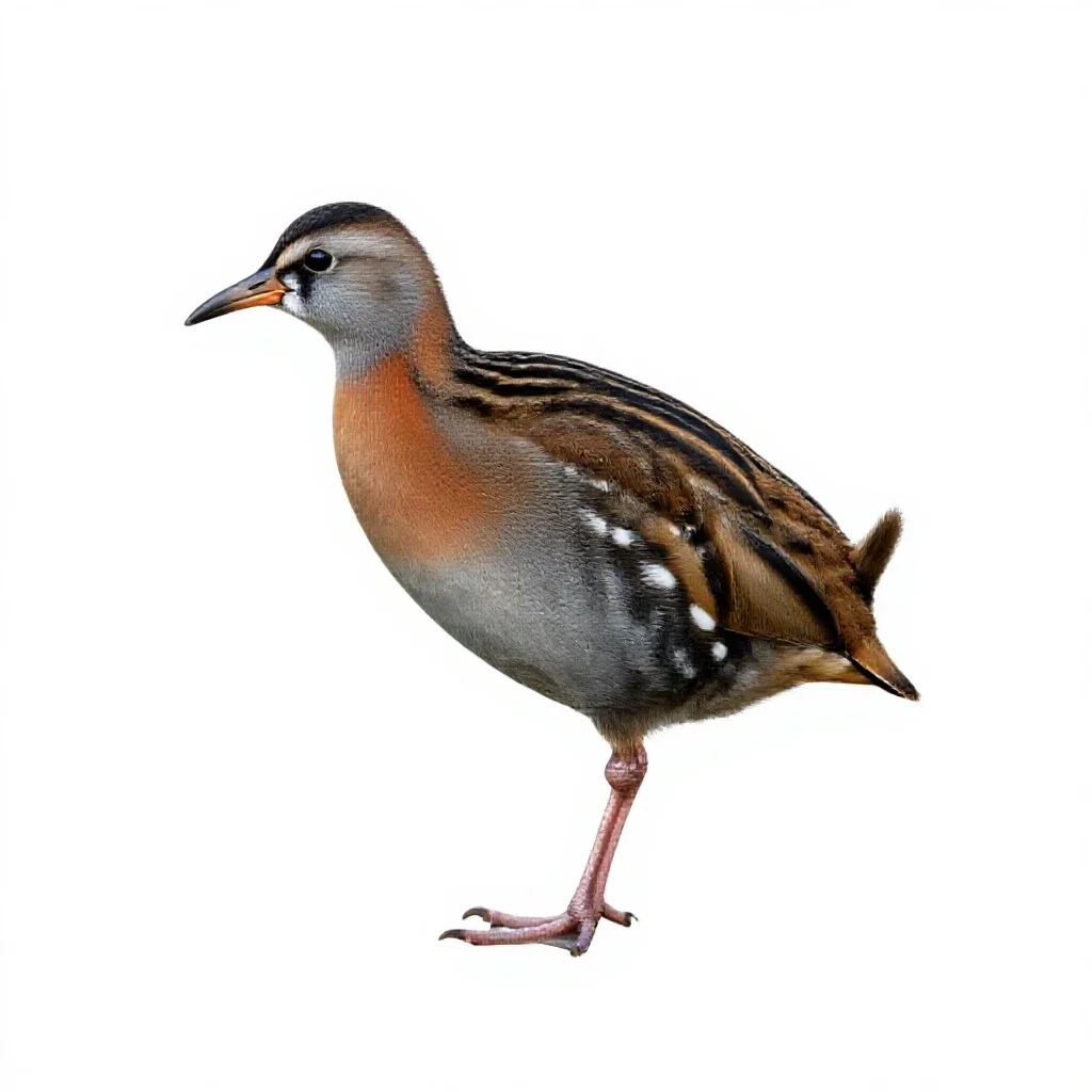 Corncrake isolated on a white background