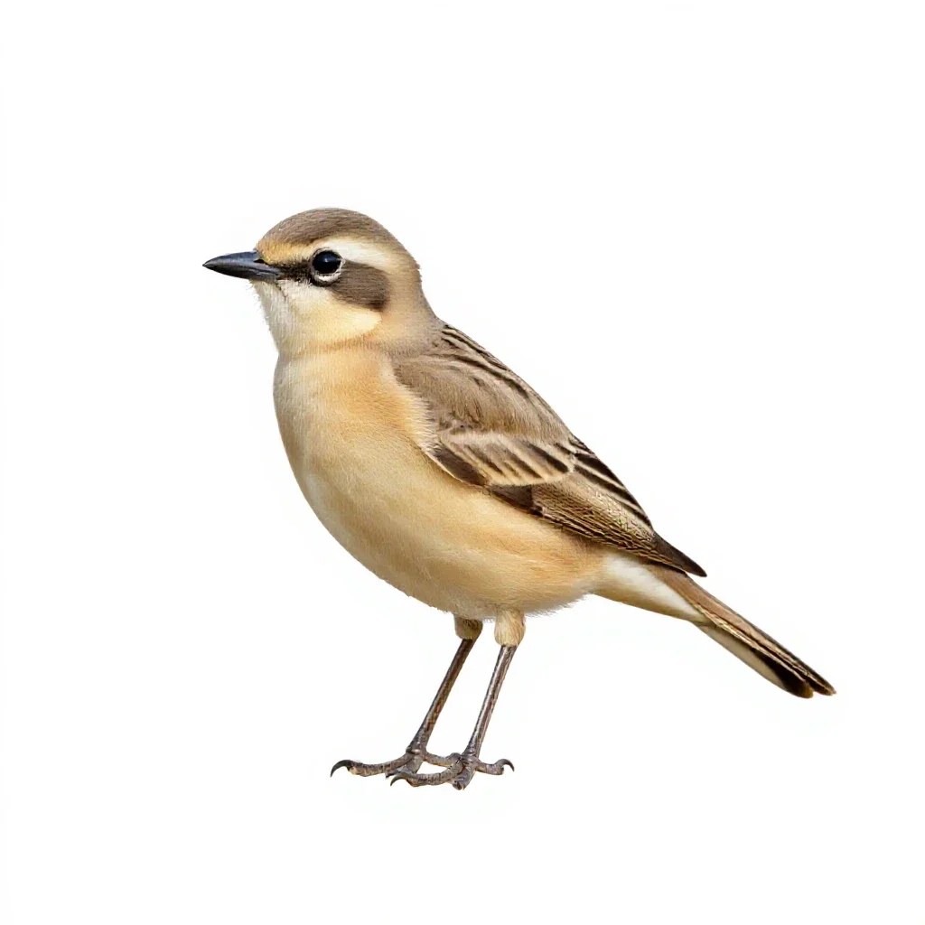 Cream-colored courser isolated on a white background