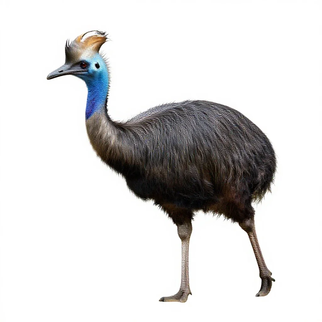 Crested cariama isolated on a white background
