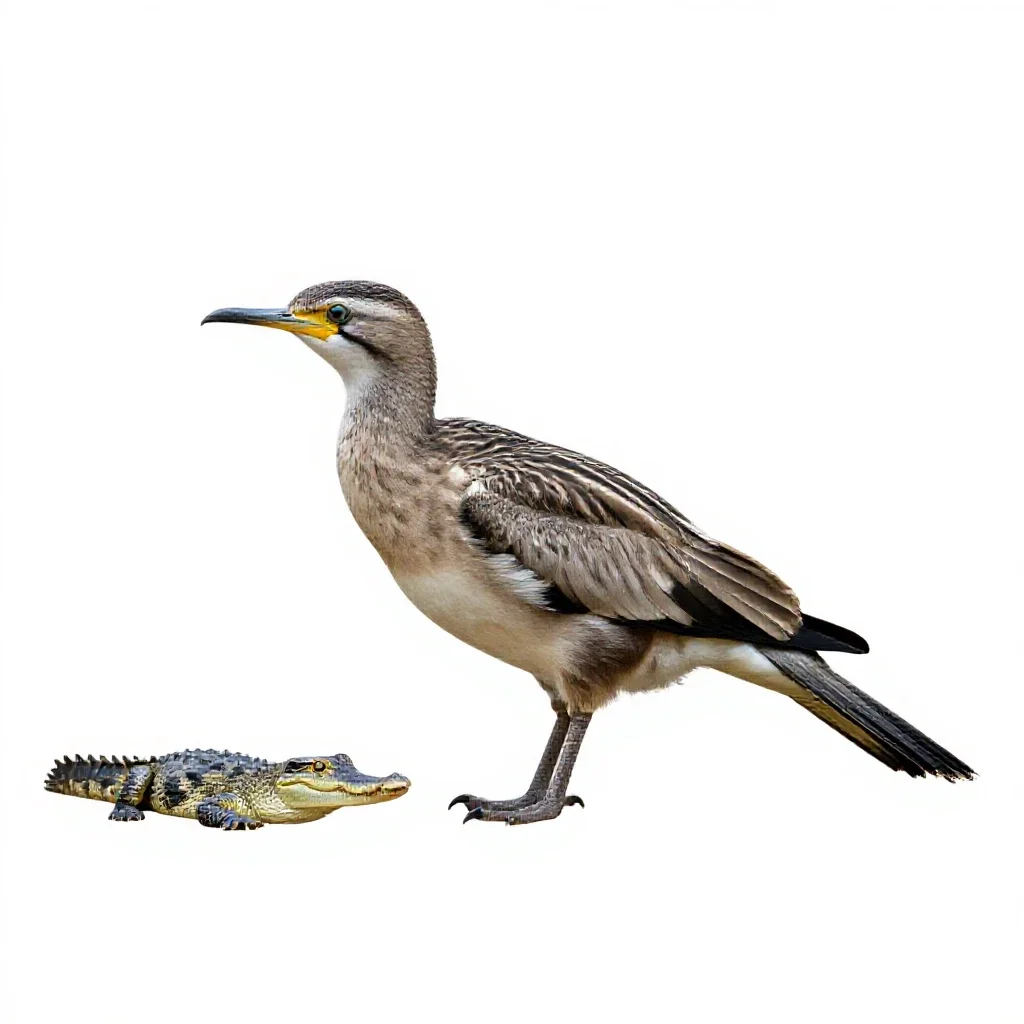 Crocodile bird isolated on a white background