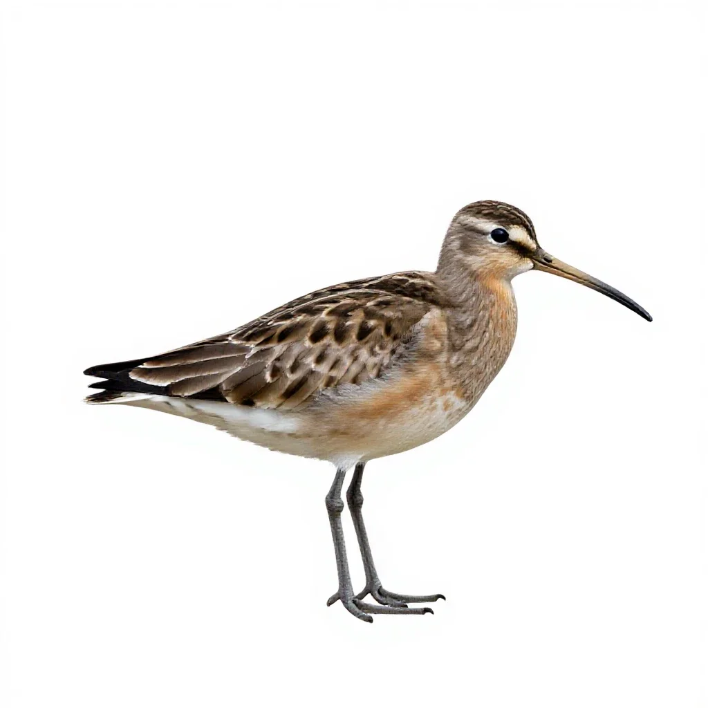 Curlew sandpiper isolated on a white background