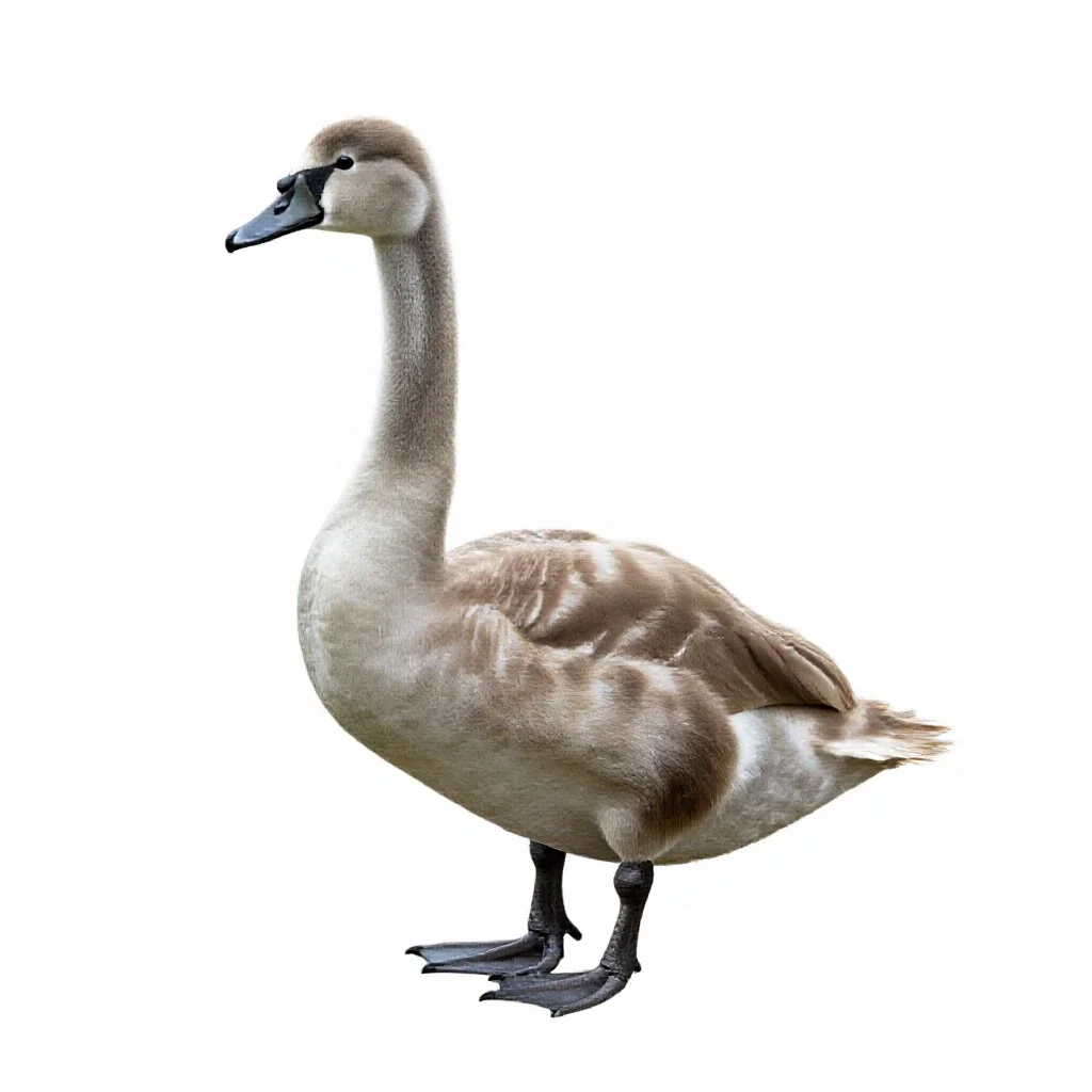 Cygnet isolated on a white background