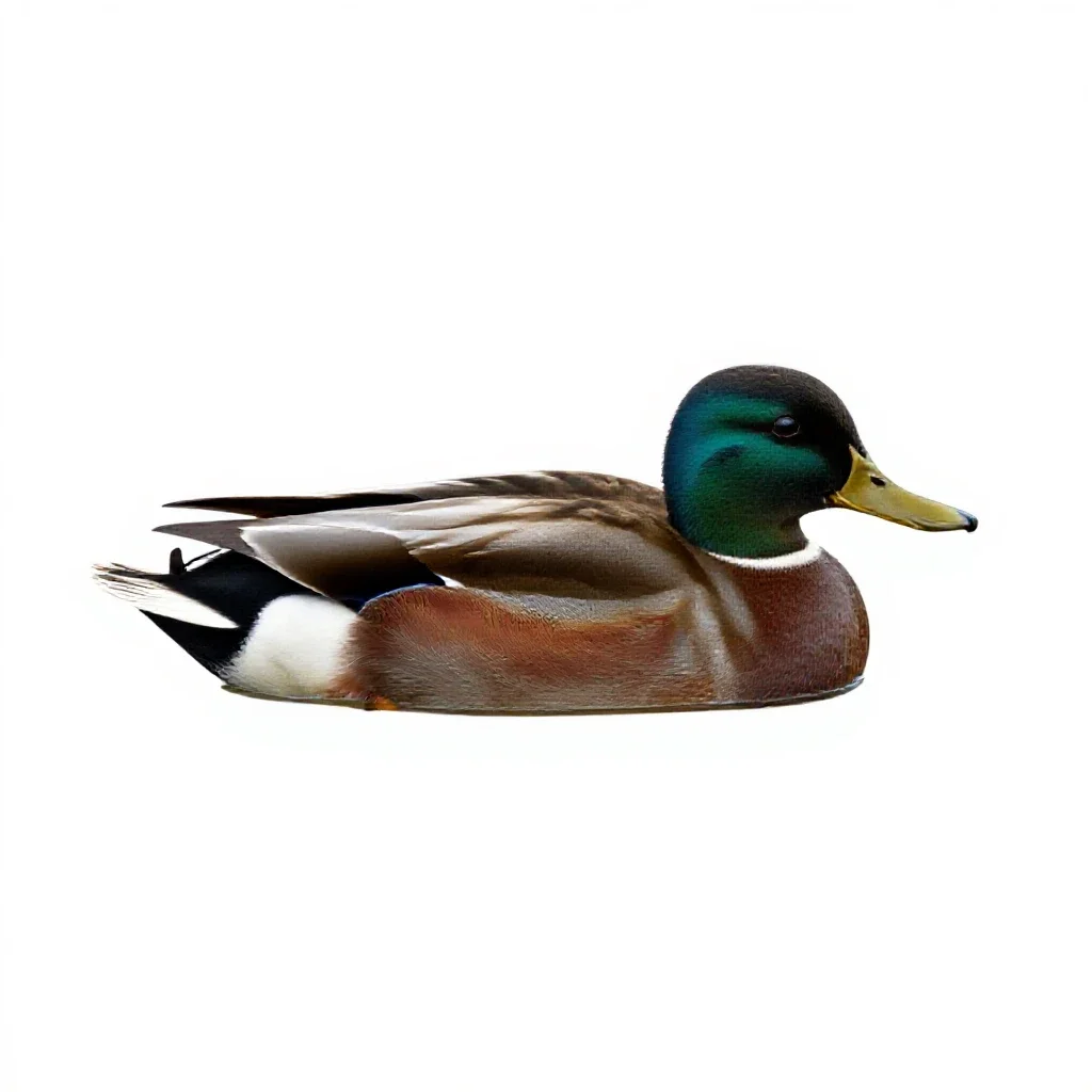 Diving duck isolated on a white background