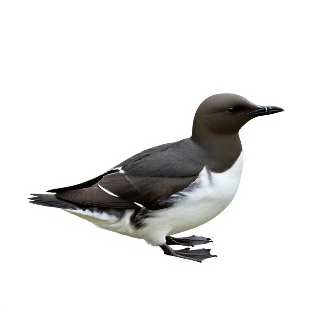 Diving petrel isolated on a white background
