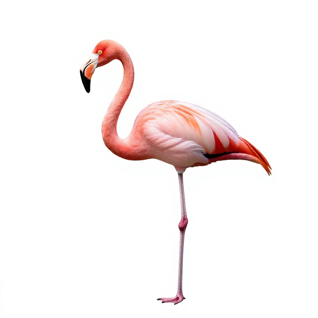 Flamingo isolated on a white background