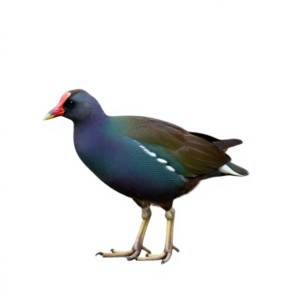Gallinule isolated on a white background