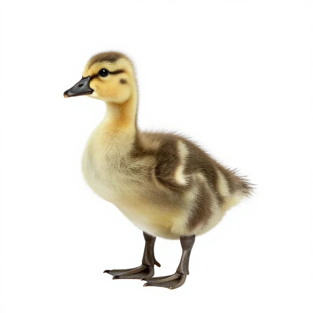 Gosling isolated on a white background