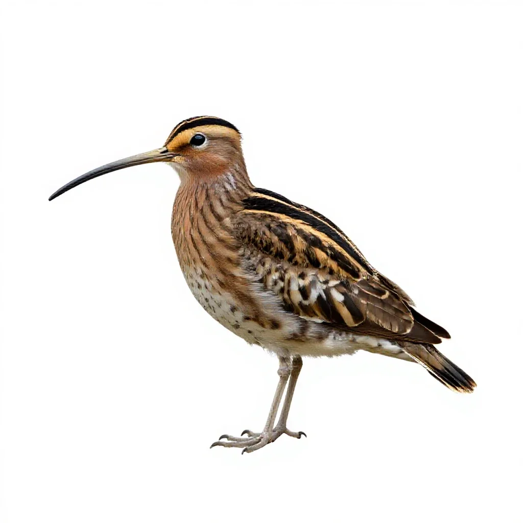 Great snipe isolated on a white background