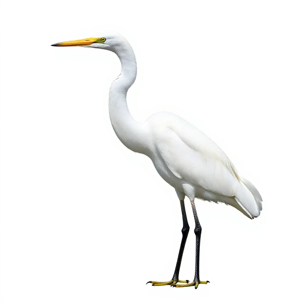 Great white heron isolated on a white background