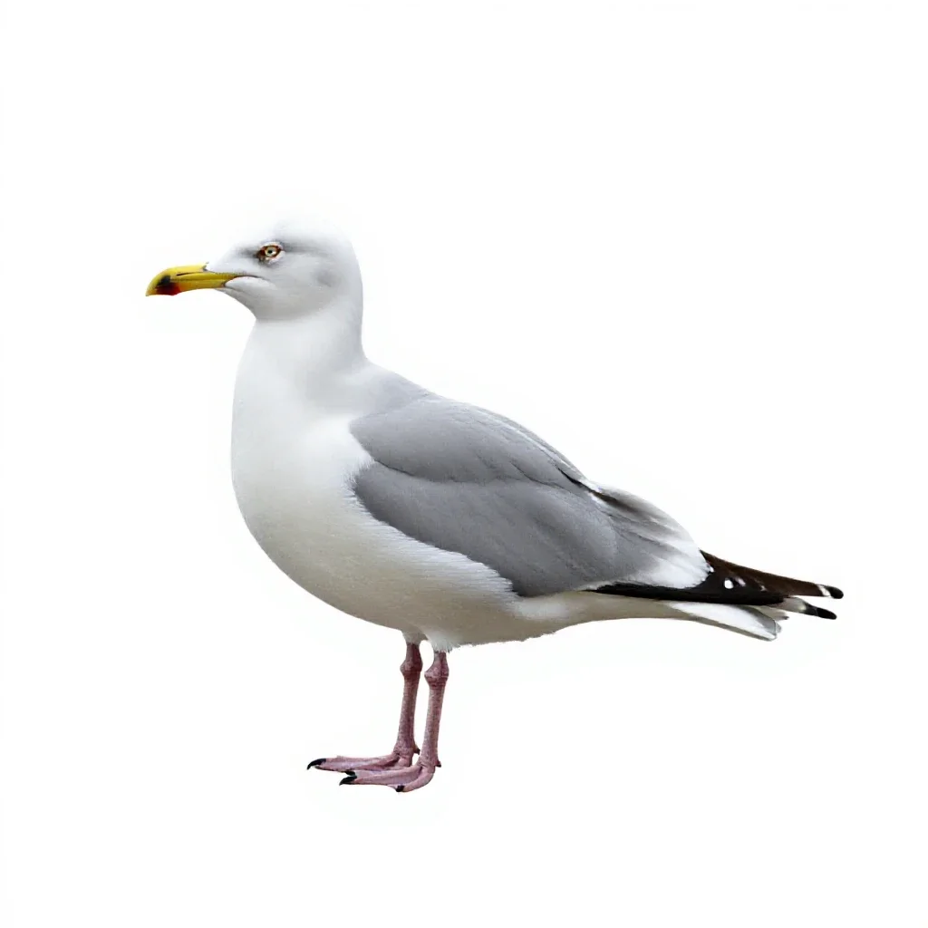 Herring gull isolated on a white background