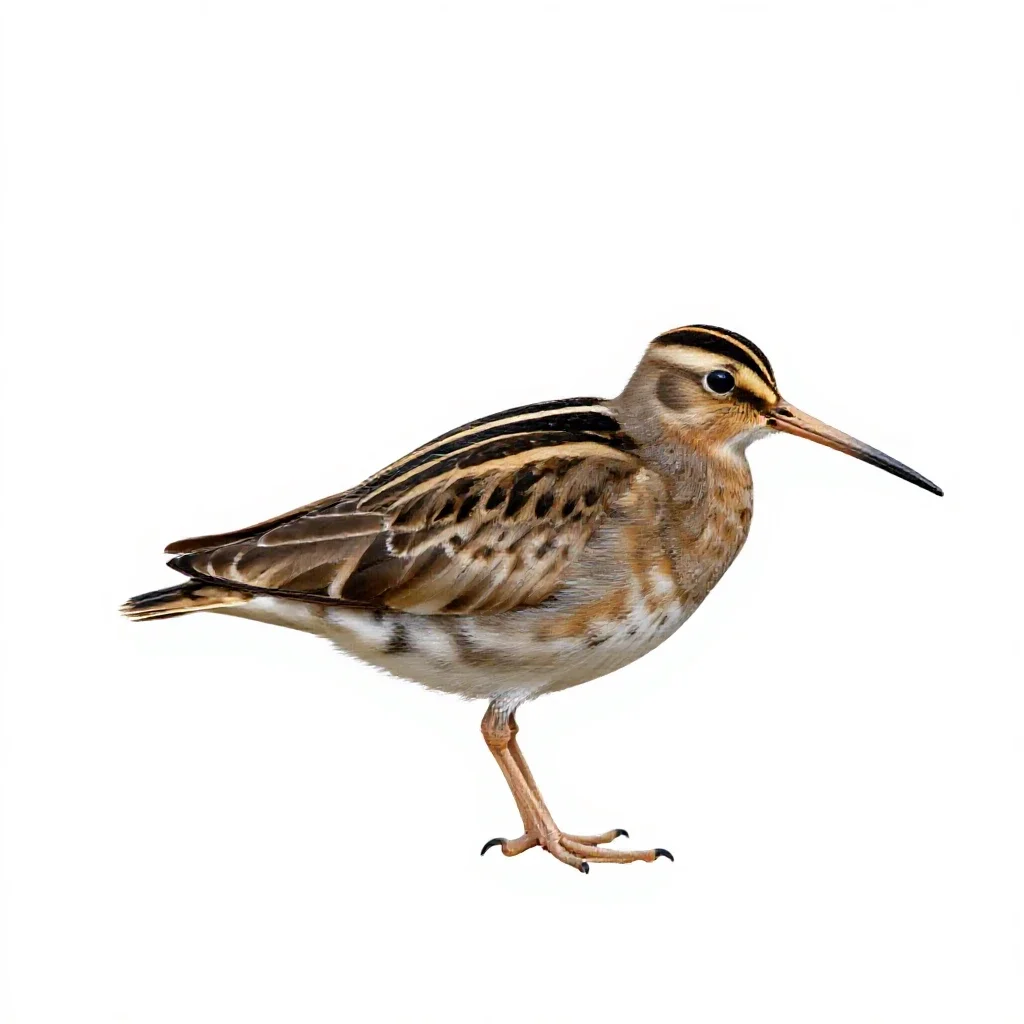 Jacksnipe isolated on a white background