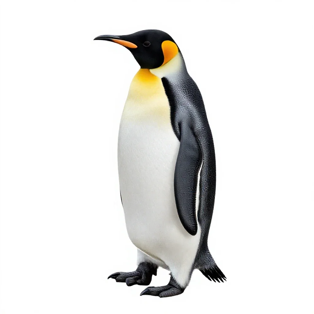 King penguin isolated on a white background