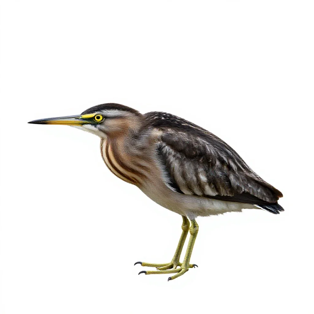Least bittern isolated on a white background