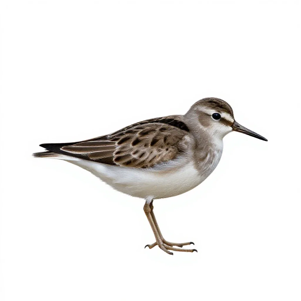 Least sandpiper isolated on a white background