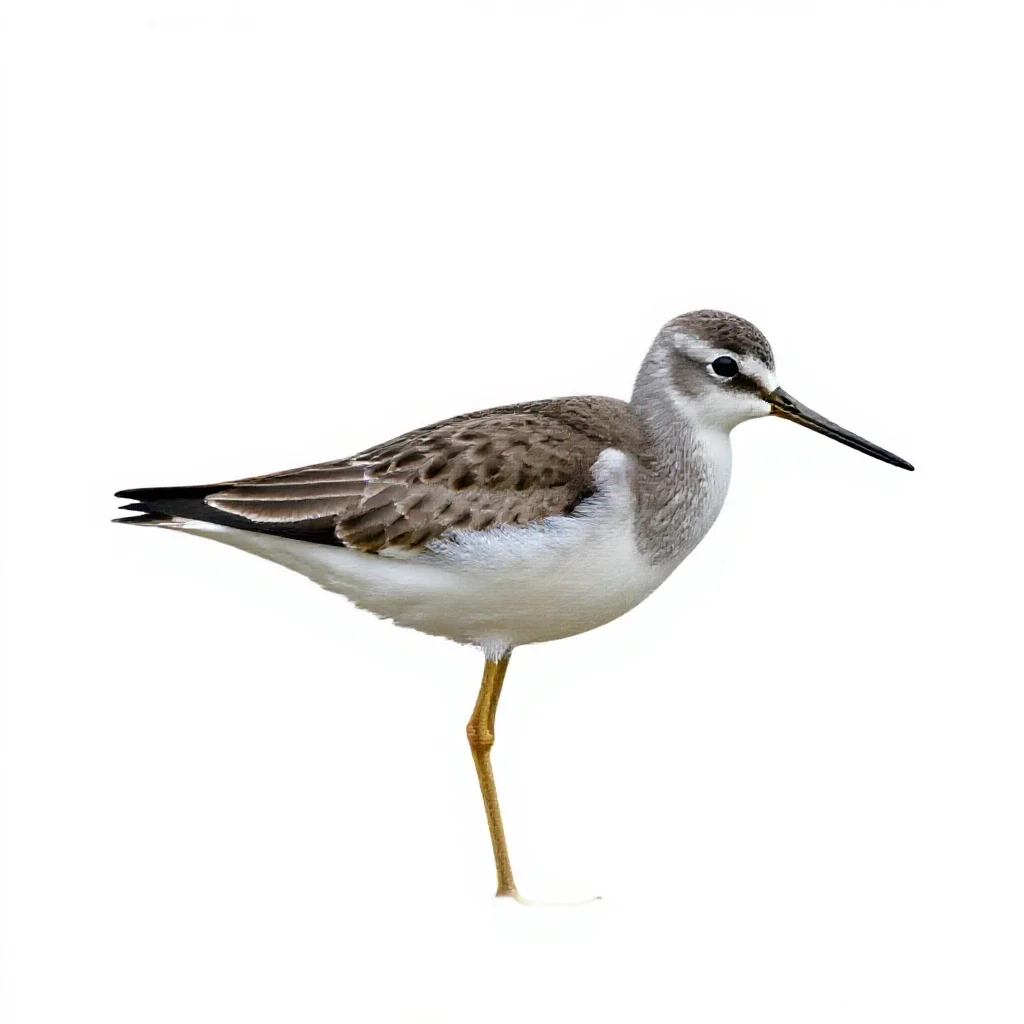 Lesser yellowlegs isolated on a white background