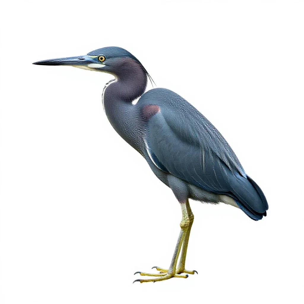 Little blue heron isolated on a white background