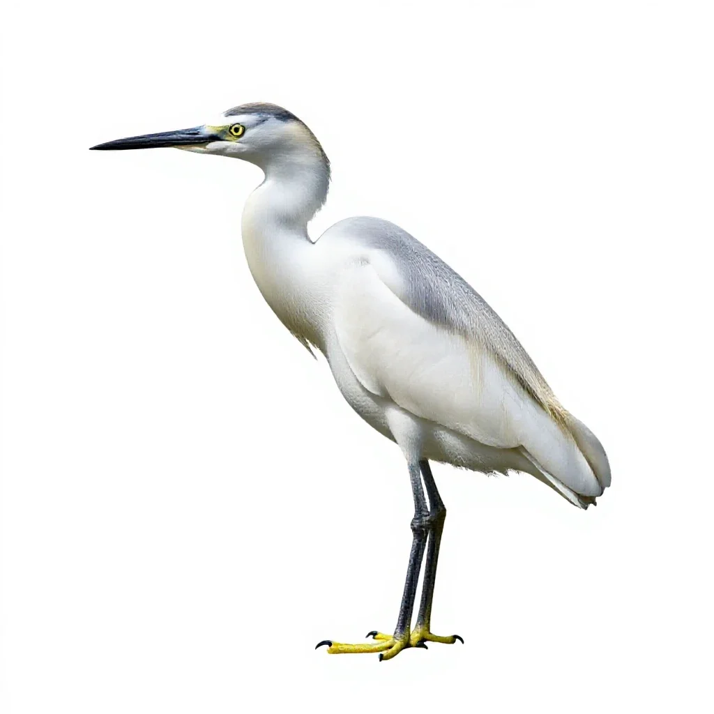Little egret isolated on a white background
