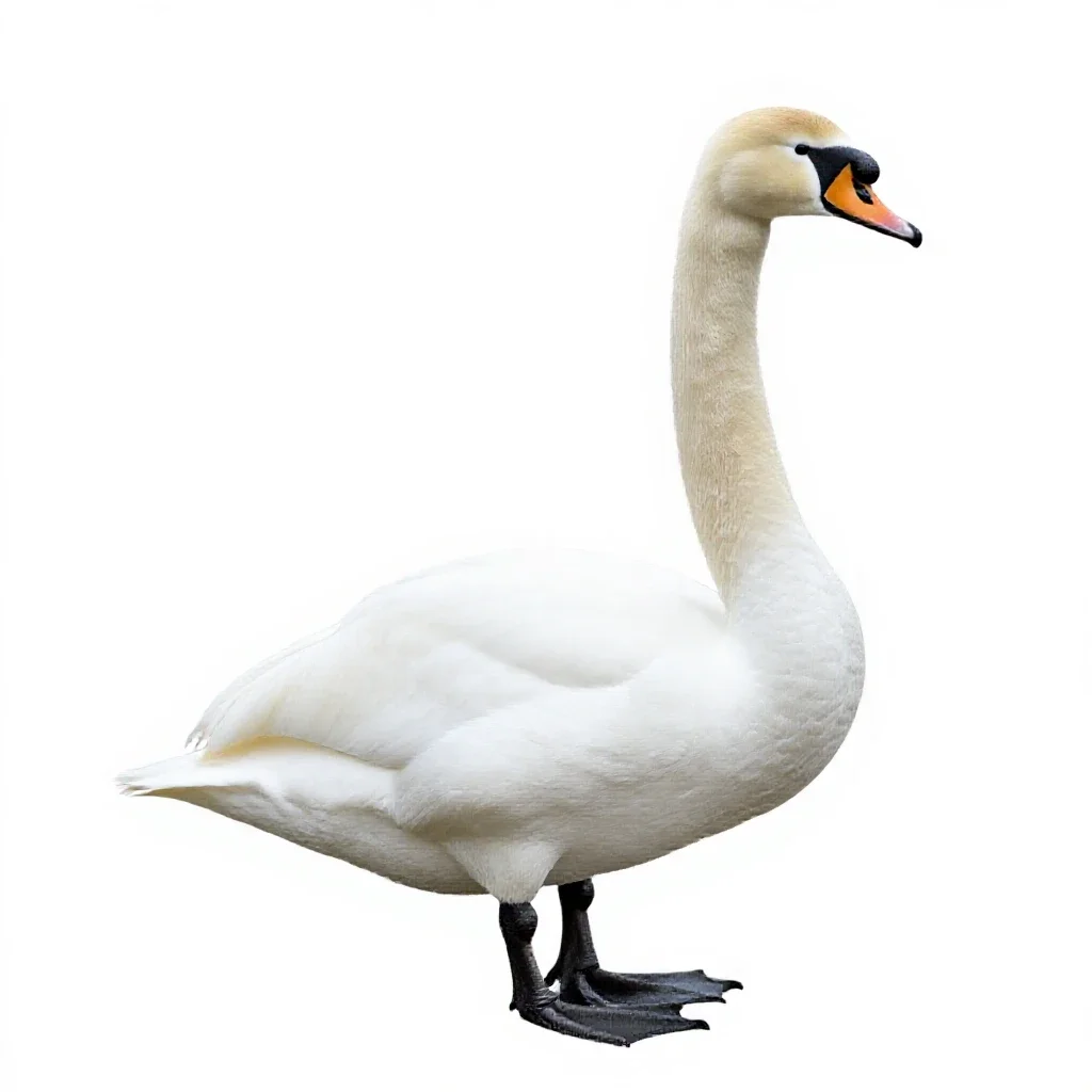 Mute swan isolated on a white background