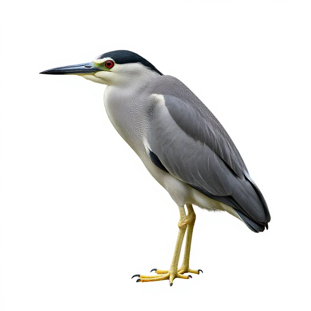 Night heron isolated on a white background