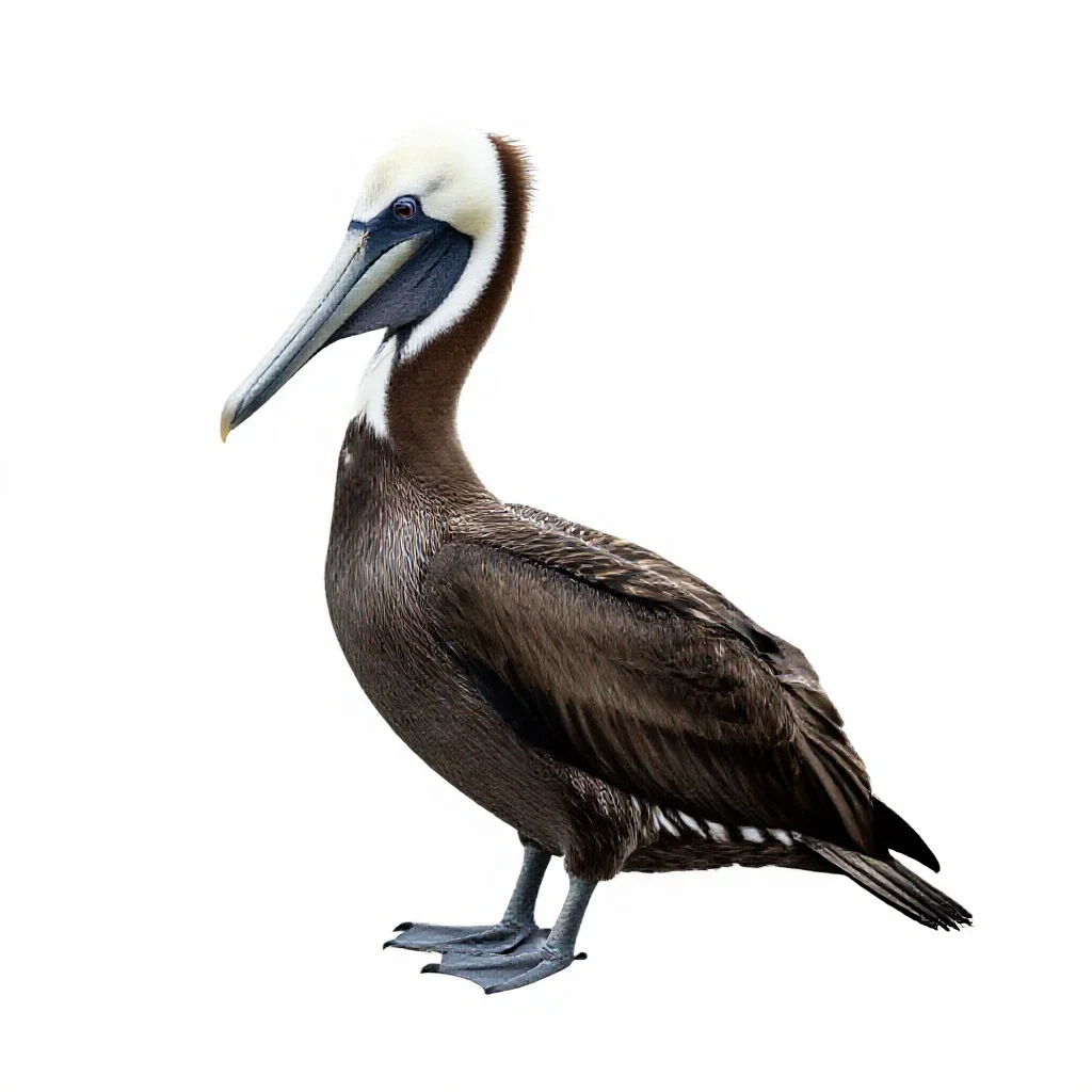 Pelecaniform seabird isolated on a white background