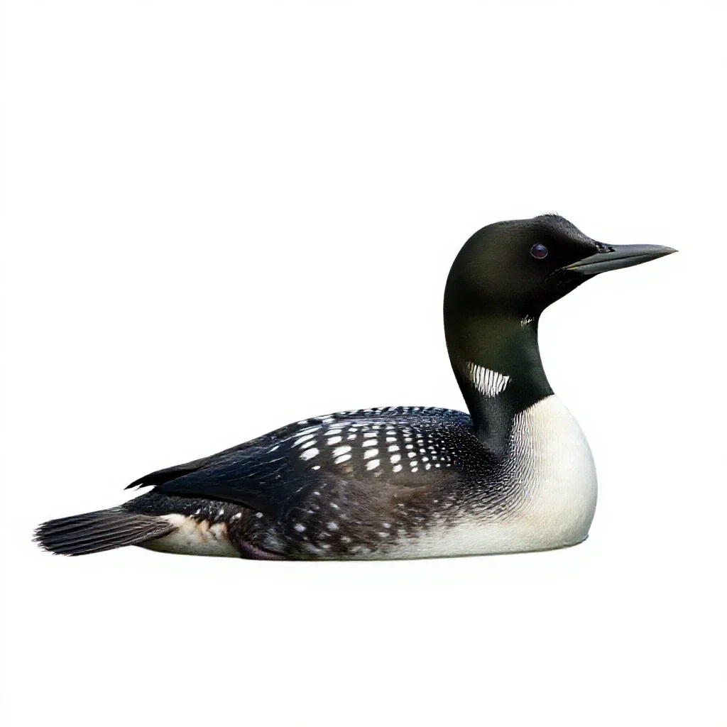 Podicipitiform seabird isolated on a white background