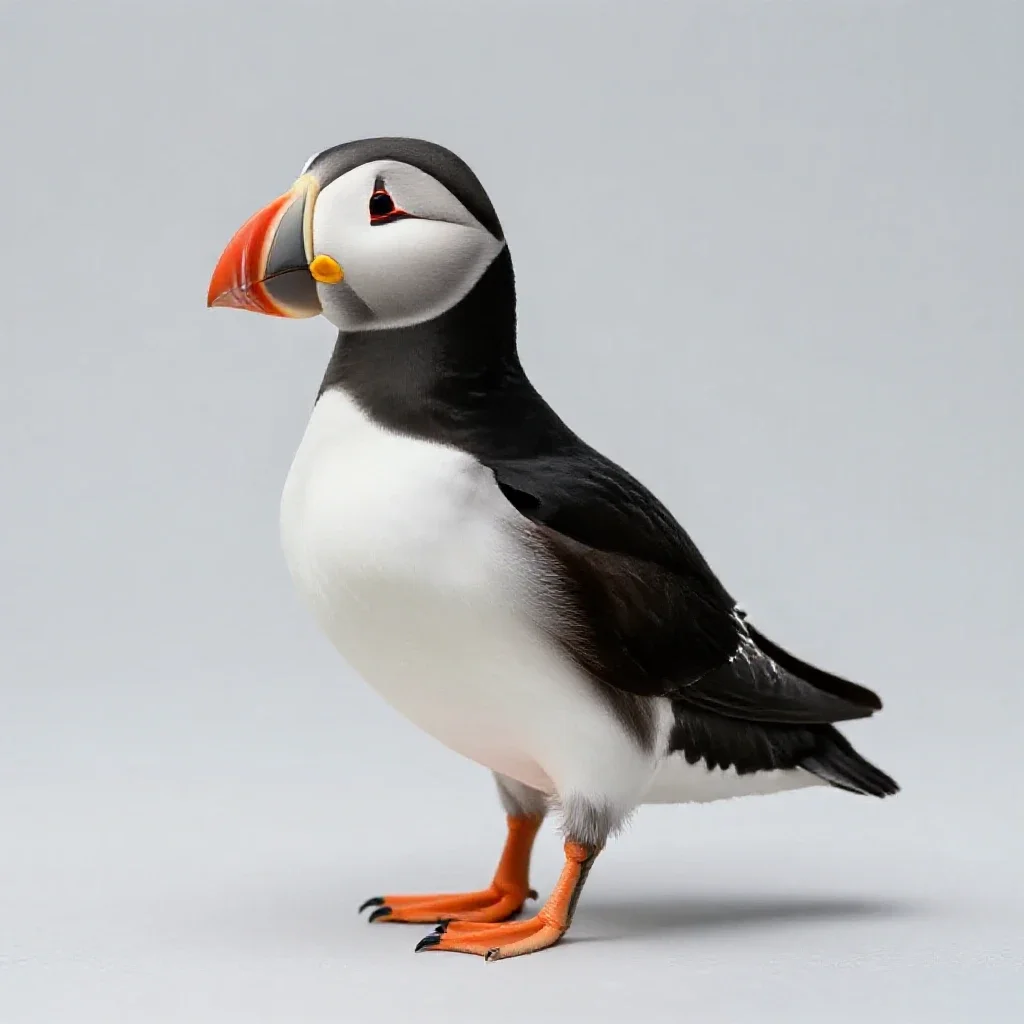 Puffin isolated on a white background