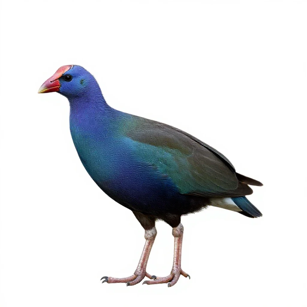Purple gallinule isolated on a white background