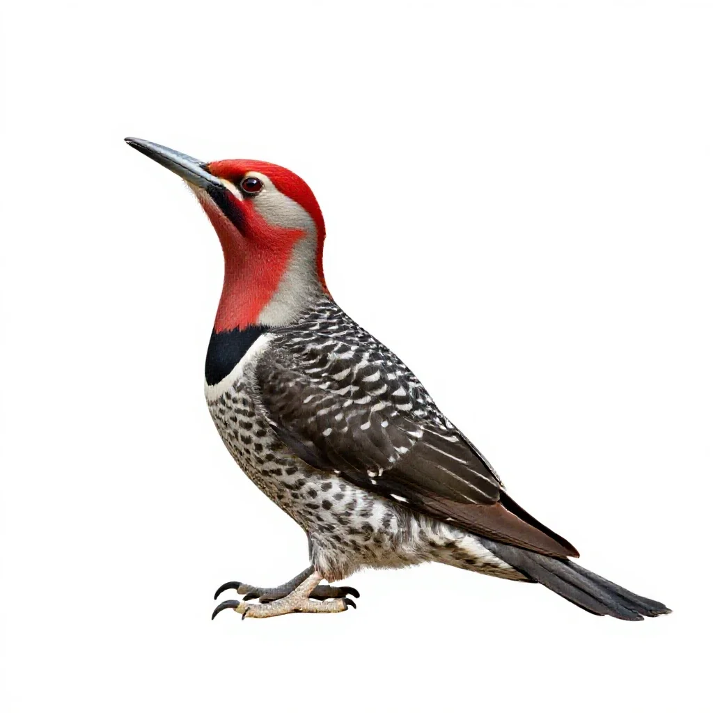 Red-breasted sapsucker isolated on a white background