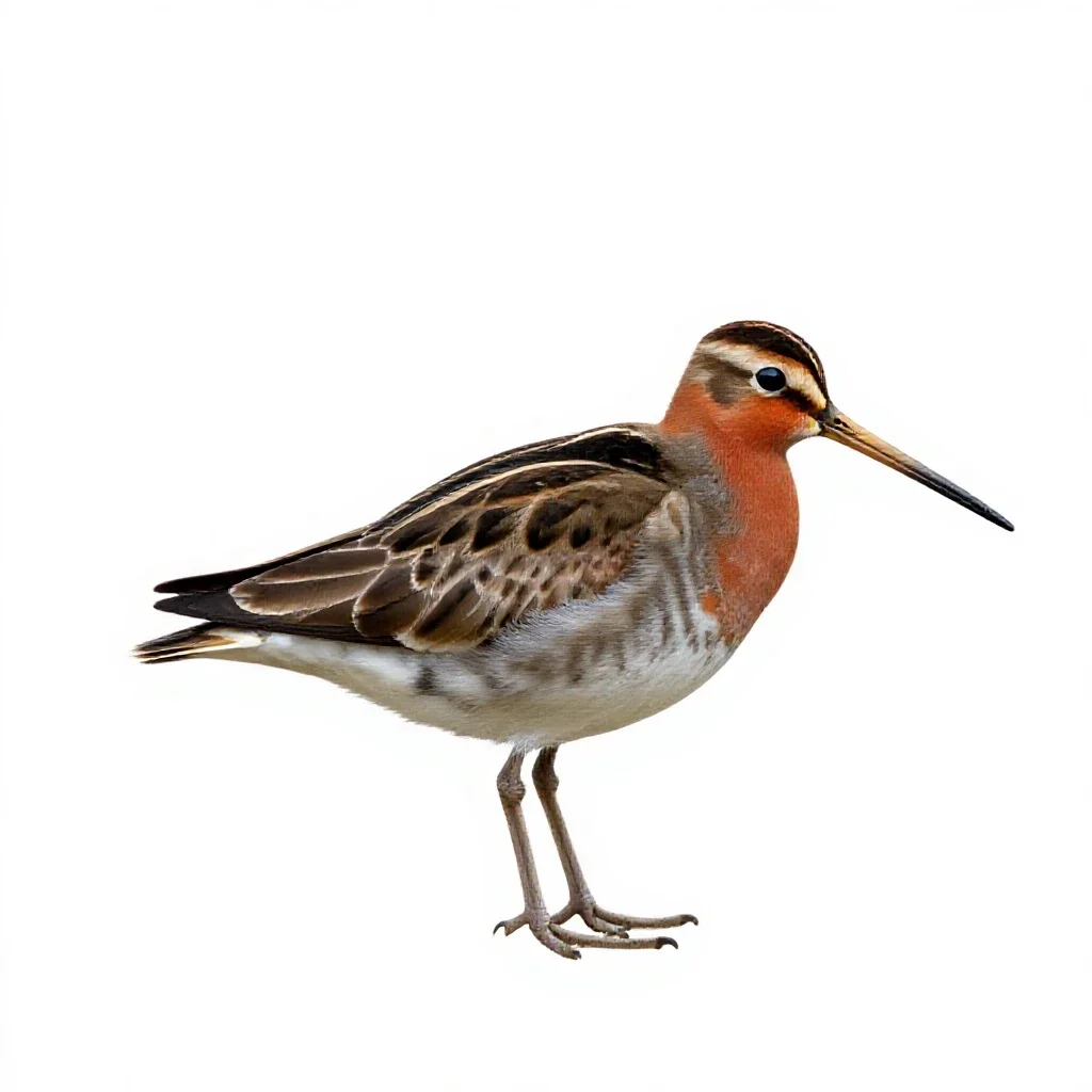 Red-breasted snipe isolated on a white background