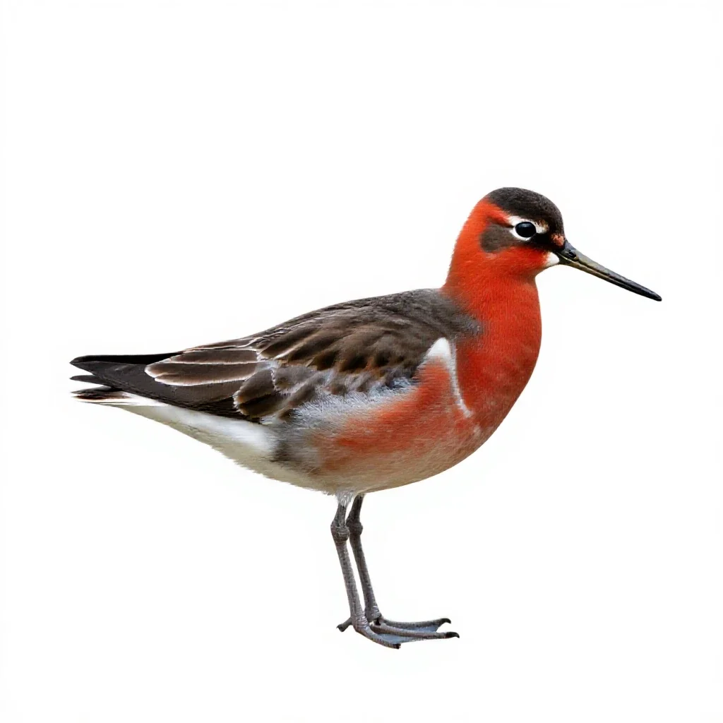 Red phalarope isolated on a white background